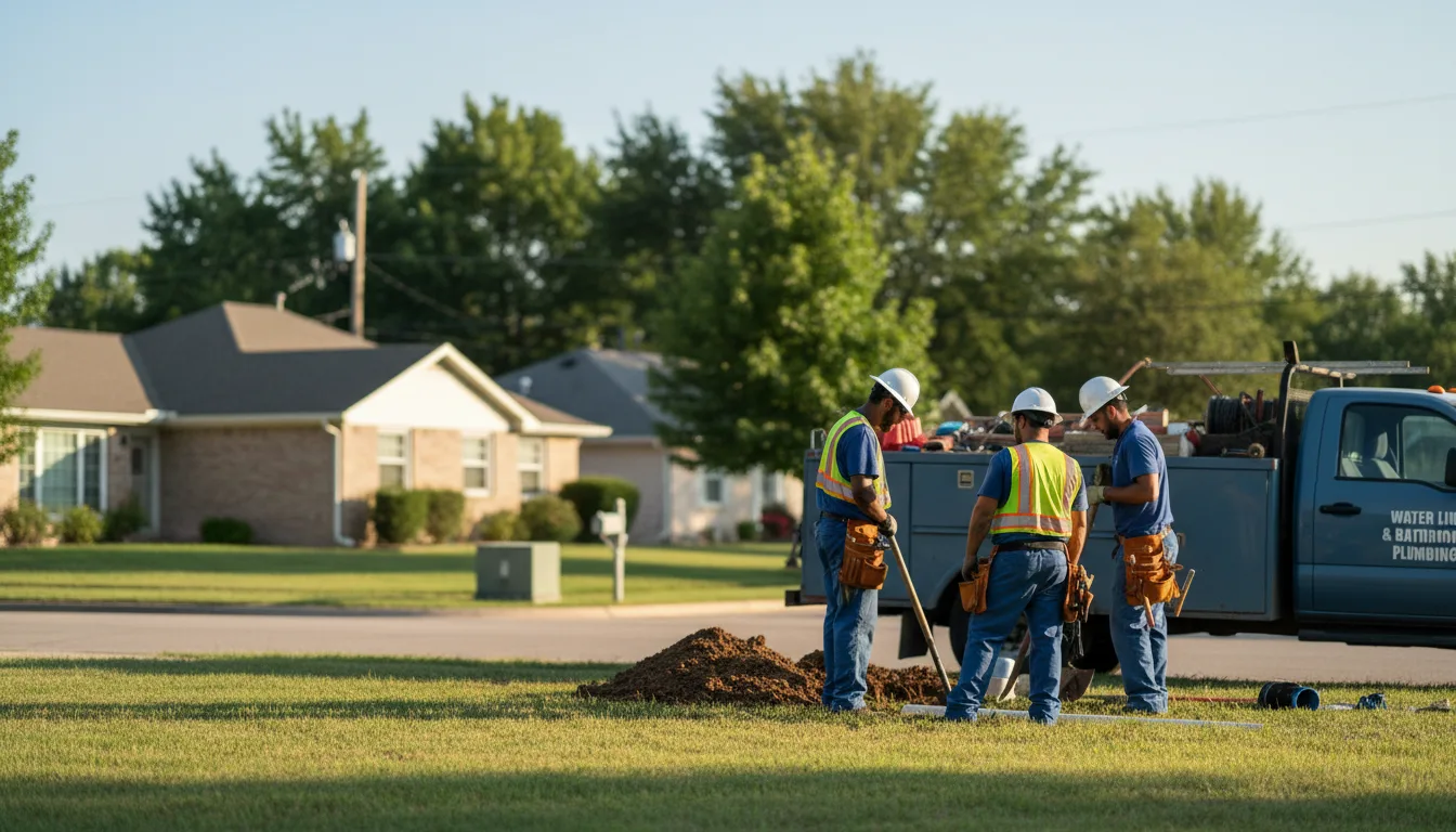 Residential water line and bathroom plumbing service in Premont, TX